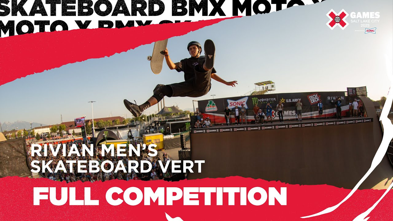 Watch the full Rivian Men’s Skateboard Vert competition from X Games Salt Lake City 2025 Presented by SONIC!<br /><br />Vert is a style of skateboarding that involves performing tricks on a large U-shaped ramp called a halfpipe or vert ramp. The rider gains speed by pumping up and down the ramp, building momentum for aerial maneuvers that can reach heights exceeding 10 feet. Skaters perform a variety of tricks, including spins, flips and grabs, while soaring through the air above the ramp. Skateboard vert requires a combination of speed, agility and courage, as riders must maintain control while executing complex aerial maneuvers at high speeds. In contests, skaters perform a series of tricks, with judges awarding points based on the difficulty, execution and overall style.<br /><br />#XGames #XGamesSLC #Skateboarding <br />____<br /><br />X Games — your destination for all things action sports, music, lifestyle and everything in between. <br /><br />Visit our official homepage at http://xgames.com for more coverage and highlights.<br /><br />SUBSCRIBE: https://www.youtube.com/XGames<br /><br />Check us on Social @XGames:<br />Instagram ► https://instagram.com/xgames<br />TikTok ► https://www.tiktok.com/@XGames<br />Twitter ► https://twitter.com/xgames<br />Facebook ► https://facebook.com/XGames<br />Twitch ► https://www.twitch.tv/xgames<br />Snapchat ► @xgames<br />Text Us! ► (772) 494-2637<br /><br />Thanks for watching #XGames!