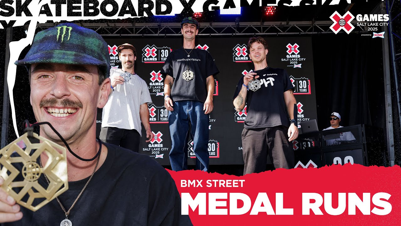 Watch the top 3 podium runs of BMX Street from X Games Salt Lake City 2025 Presented by SONIC!<br /><br />BMX street contests approximate the most common form of urban BMX riding, utilizing obstacles common to city settings – like handrails, stairs, ledges, benches and outdoor tables – on a purpose-built course. Competitors do an assortment of grinds, tailwhips, rotations, gap-to-obstacle tricks and more on the course, often combining multiple maneuvers into a single trick. BMX street requires a high level of creativity, adaptability and technical skill, as riders must navigate the urban landscape and perform tricks with precision and control. In competitions, judges evaluate the difficulty, execution and originality of tricks.<br /><br />#XGames #XGamesSLC #BMX <br />____<br /><br />X Games — your destination for all things action sports, music, lifestyle and everything in between. <br /><br />Visit our official homepage at http://xgames.com for more coverage and highlights.<br /><br />SUBSCRIBE: https://www.youtube.com/XGames<br /><br />Check us on Social @XGames:<br />Instagram ► https://instagram.com/xgames<br />TikTok ► https://www.tiktok.com/@XGames<br />Twitter ► https://twitter.com/xgames<br />Facebook ► https://facebook.com/XGames<br />Twitch ► https://www.twitch.tv/xgames<br />Snapchat ► @xgames<br />Text Us! ► (772) 494-2637<br /><br />Thanks for watching #XGames!