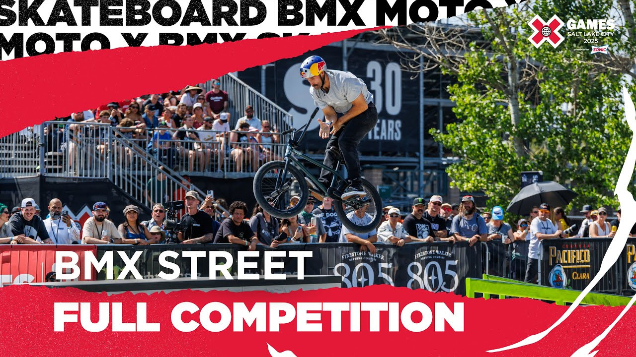 Watch the full BMX Street competition from X Games Salt Lake City 2025 Presented by SONIC!<br /><br />BMX street contests approximate the most common form of urban BMX riding, utilizing obstacles common to city settings – like handrails, stairs, ledges, benches and outdoor tables – on a purpose-built course. Competitors do an assortment of grinds, tailwhips, rotations, gap-to-obstacle tricks and more on the course, often combining multiple maneuvers into a single trick. BMX street requires a high level of creativity, adaptability and technical skill, as riders must navigate the urban landscape and perform tricks with precision and control. In competitions, judges evaluate the difficulty, execution and originality of tricks.<br /><br />#XGames #XGamesSLC #BMX <br />____<br /><br />X Games — your destination for all things action sports, music, lifestyle and everything in between. <br /><br />Visit our official homepage at http://xgames.com for more coverage and highlights.<br /><br />SUBSCRIBE: https://www.youtube.com/XGames<br /><br />Check us on Social @XGames:<br />Instagram ► https://instagram.com/xgames<br />TikTok ► https://www.tiktok.com/@XGames<br />Twitter ► https://twitter.com/xgames<br />Facebook ► https://facebook.com/XGames<br />Twitch ► https://www.twitch.tv/xgames<br />Snapchat ► @xgames<br />Text Us! ► (772) 494-2637<br /><br />Thanks for watching #XGames!