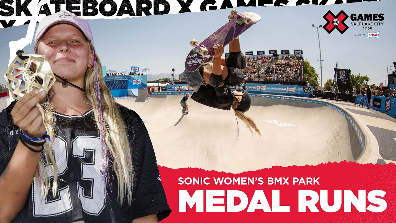 Watch the top 3 podium runs of SONIC Women’s Skateboard Park from X Games Salt Lake City 2025 Presented by SONIC!<br /><br />Park is a style of skateboarding featuring a variety of obstacles such as ramps, bowls, quarterpipes and ledges arranged in a challenging and creative layout. Skateboarders use these obstacles to perform a variety of tricks, airs and grinds, incorporating a majority or all features into a single run. Competitors will be judged based on execution of maneuvers, degree of difficulty, variety, continuity of run, originality and style, amplitude (height of airs) and use of the course.<br /><br />#XGames #XGamesSLC #skateboarding <br />____<br /><br />X Games — your destination for all things action sports, music, lifestyle and everything in between. <br /><br />Visit our official homepage at http://xgames.com for more coverage and highlights.<br /><br />SUBSCRIBE: https://www.youtube.com/XGames<br /><br />Check us on Social @XGames:<br />Instagram ► https://instagram.com/xgames<br />TikTok ► https://www.tiktok.com/@XGames<br />Twitter ► https://twitter.com/xgames<br />Facebook ► https://facebook.com/XGames<br />Twitch ► https://www.twitch.tv/xgames<br />Snapchat ► @xgames<br />Text Us! ► (772) 494-2637<br /><br />Thanks for watching #XGames!