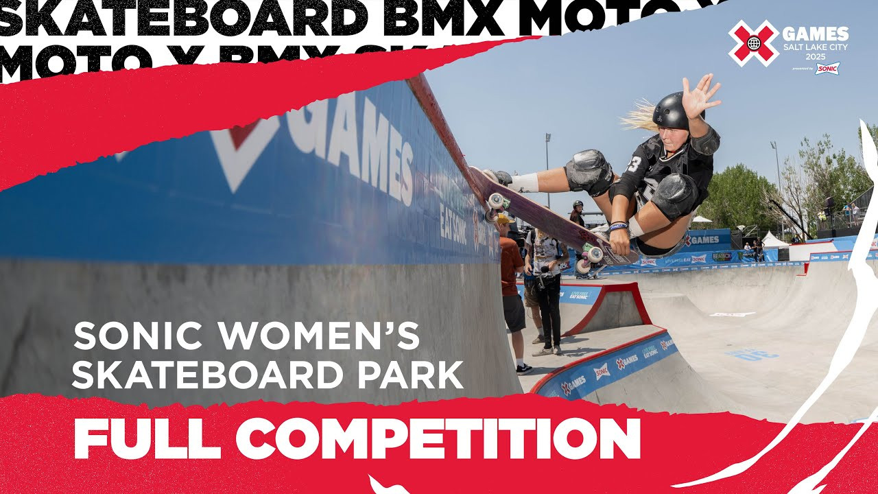 Watch the full SONIC Women’s Skateboard Park competition from X Games Salt Lake City 2025 Presented by SONIC!<br /><br />Park is a style of skateboarding featuring a variety of obstacles such as ramps, bowls, quarterpipes and ledges arranged in a challenging and creative layout. Skateboarders use these obstacles to perform a variety of tricks, airs and grinds, incorporating a majority or all features into a single run. Competitors will be judged based on execution of maneuvers, degree of difficulty, variety, continuity of run, originality and style, amplitude (height of airs) and use of the course.<br /><br />#XGames #XGamesSLC #skateboarding <br />____<br /><br />X Games — your destination for all things action sports, music, lifestyle and everything in between. <br /><br />Visit our official homepage at http://xgames.com for more coverage and highlights.<br /><br />SUBSCRIBE: https://www.youtube.com/XGames<br /><br />Check us on Social @XGames:<br />Instagram ► https://instagram.com/xgames<br />TikTok ► https://www.tiktok.com/@XGames<br />Twitter ► https://twitter.com/xgames<br />Facebook ► https://facebook.com/XGames<br />Twitch ► https://www.twitch.tv/xgames<br />Snapchat ► @xgames<br />Text Us! ► (772) 494-2637<br /><br />Thanks for watching #XGames!