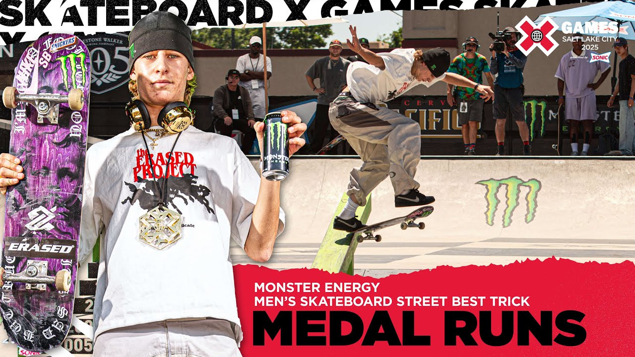 The Top 3 runs from Monster Energy Men’s Skateboard Street Best Trick at X Games Salt Lake City 2025. Featuring standout tricks from Filipe Mota, Nyjah Huston, and Braden Hoban.<br /><br />#XGames #XGamesSLC #Skateboarding