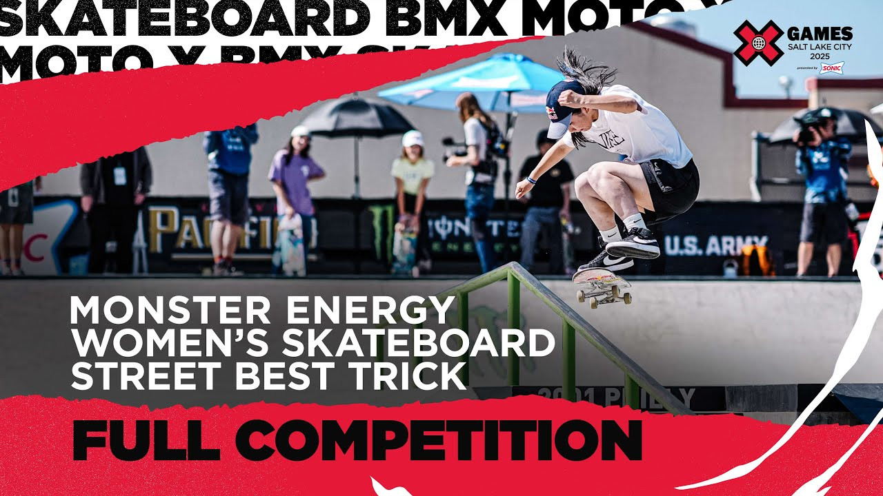 Watch the full Monster Energy Women’s Skateboard Street Best Trick competition from X Games Salt Lake City 2025!<br /><br />In this jam-format event, riders drop in one at a time with one goal: land the hardest, most technical trick they can. The best trick from each skater is what counts, so expect to see them go all out as the clock winds down.<br /><br />Featuring: Liv Broder, Shiloh Catori, Chloe Covell, Paige Heyn, Miyu Ito, Ibuki Matsumoto, Yumeka Oda, Jessica Ready<br /><br />#XGames #XGamesSLC #Skateboarding