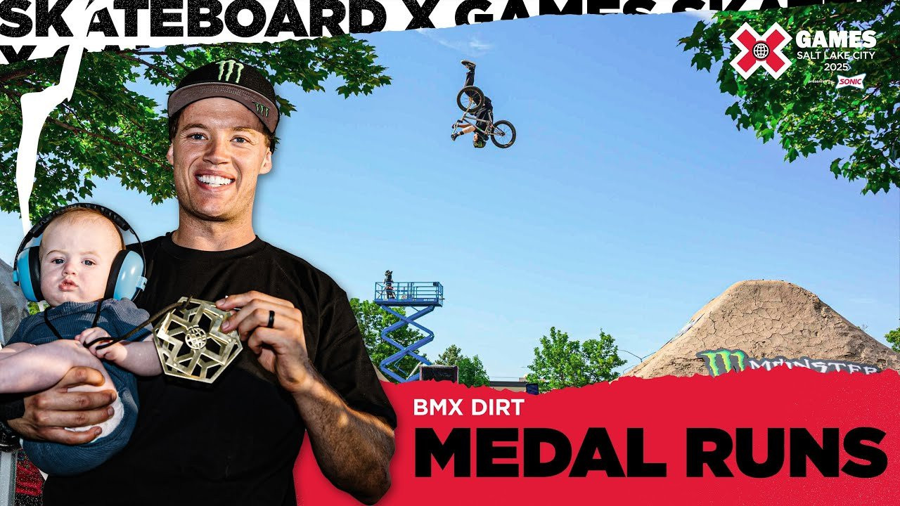 ____<br />Watch the top 3 podium runs of BMX Dirt from X Games Salt Lake City 2025 Presented by SONIC!<br /><br />Born from the rhythmic trails riding, BMX Dirt competitions date back decades. In fact, Dirt was one of just two BMX disciplines contested at the first X Games in 1995. The X Games Dirt course is never the same, changing in size and flow from year-to-year. The course usually features between four and six jumps, and riders start from a raised platform that provides the speed necessary to negotiate the course. The jump takeoff lips typically are eight to 11 feet high, and riders jump over gaps that vary from 14 to 30 feet long. The competition is judged on amplitude, creativity, style, difficulty of tricks and flow of run.<br /><br />#XGames #XGamesSLC #BMX <br /><br />X Games — your destination for all things action sports, music, lifestyle and everything in between. <br /><br />Visit our official homepage at http://xgames.com for more coverage and highlights.<br /><br />SUBSCRIBE: https://www.youtube.com/XGames<br /><br />Check us on Social @XGames:<br />Instagram ► https://instagram.com/xgames<br />TikTok ► https://www.tiktok.com/@XGames<br />Twitter ► https://twitter.com/xgames<br />Facebook ► https://facebook.com/XGames<br />Twitch ► https://www.twitch.tv/xgames<br />Snapchat ► @xgames<br />Text Us! ► (772) 494-2637<br /><br />Thanks for watching #XGames!