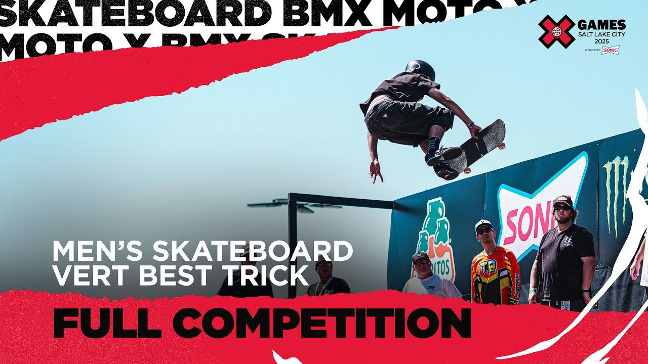 Watch the full Men’s Skateboard Vert Best Trick competition from X Games Salt Lake City 2025!<br /><br />In this jam-format event, skaters take turns dropping into the vert ramp to land their gnarliest, most technical tricks. With no run structure, it’s all about sending it and landing the biggest trick possible in front of the crowd.<br /><br />Featuring: Soya Inomata, Ema Kawakami, Gui Khury, Reef Orlando, JD Sanchez, Tom Schaar, Moto Shibata, Elliot Sloan<br /><br />#XGames #XGamesSLC #Skateboarding
