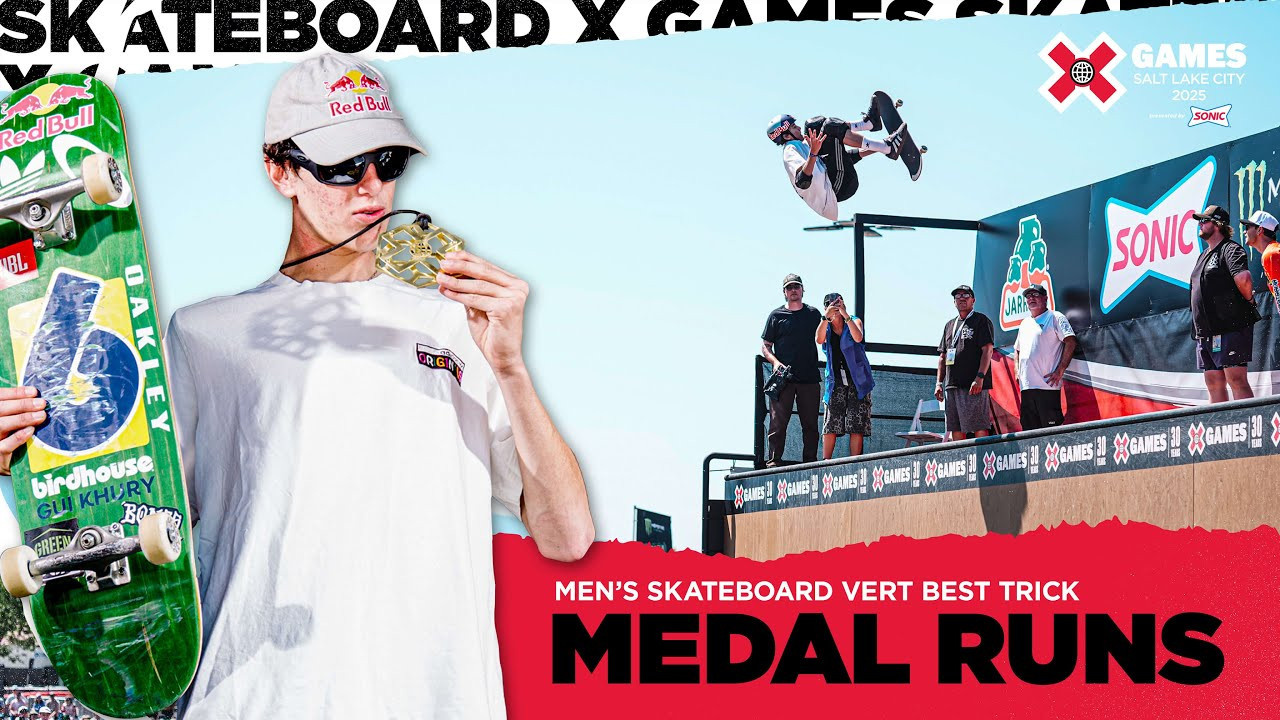 Watch the top 3 runs from Men’s Skateboard Vert Best Trick at X Games Salt Lake City 2025, featuring Gui Khury, Soya Inomata and JD Sanchez.<br /><br />#XGames #XGamesSLC #Skateboarding