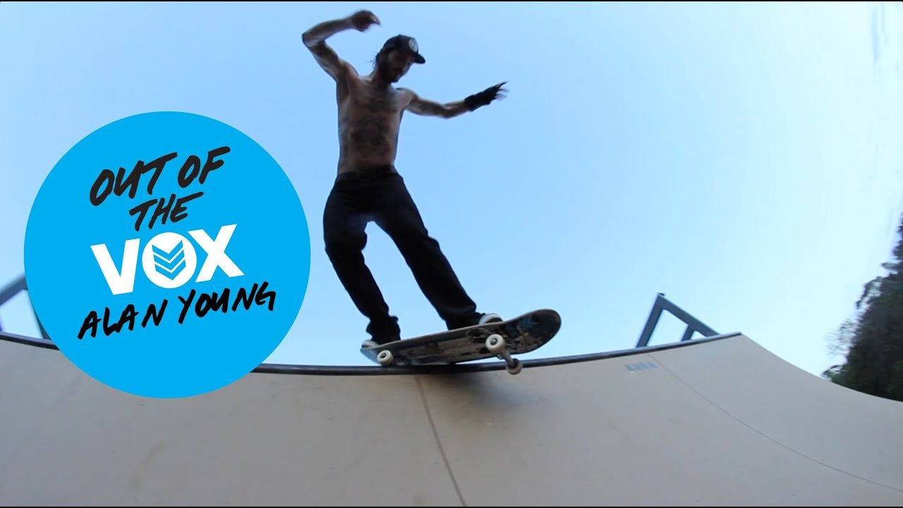 VOX Kult Ripper Alan Young breaks in a pair of The Trooper II's Straight Out Of The VOX on a backyard vert ramp.<br />Get yours! http://voxskateboarding.com
