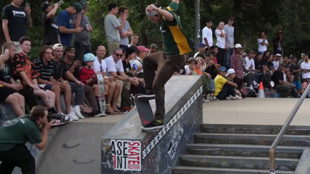 To wrap up an amazing tour the crew spent the last 5 days on the coast of Sydney, Australia, skating some amazing spots and tying it off with a Demo at Fernside skatepark, AKA Waterloo featuring: Tiago Lemos, Alex Lawton, T-funk, Wes Kremer, Tommy Fynn, Pat Roberts, Evan Smith, and John Shanahan.<br /> <br />Filmed by James James and Jimmy Astleford