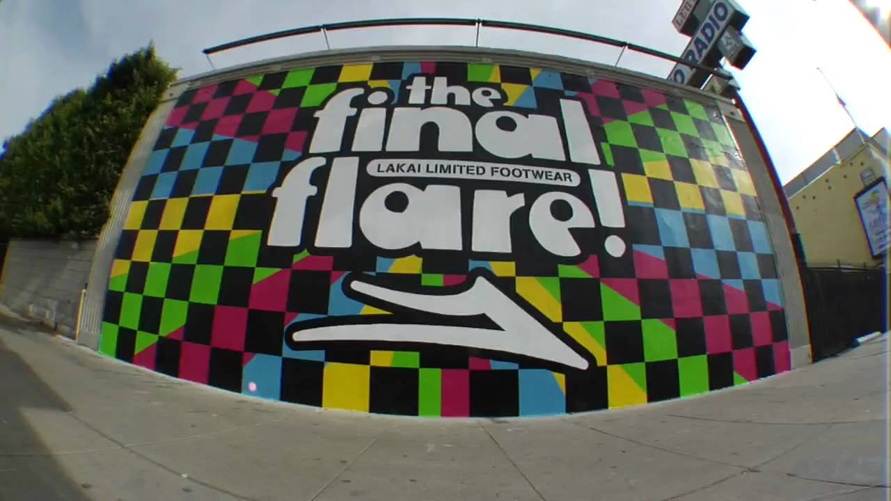 The Final Flare Out Now!<br /> Lakai Limited Footwear Commercial follow up X vbs.tv 15 sec.<br /> <br /> Mike Carroll<br /> MikeMo Capaldi<br /> <br /> <br /> Art Direction by Andy Mueller (The Art Dump)<br /> <br /> Mural by Michael Coleman and Charles Chavez<br /> <br /> Directed by Federico Vitetta<br /> <br /> <br /> Inspiration and special thanks to Johannes Gamble