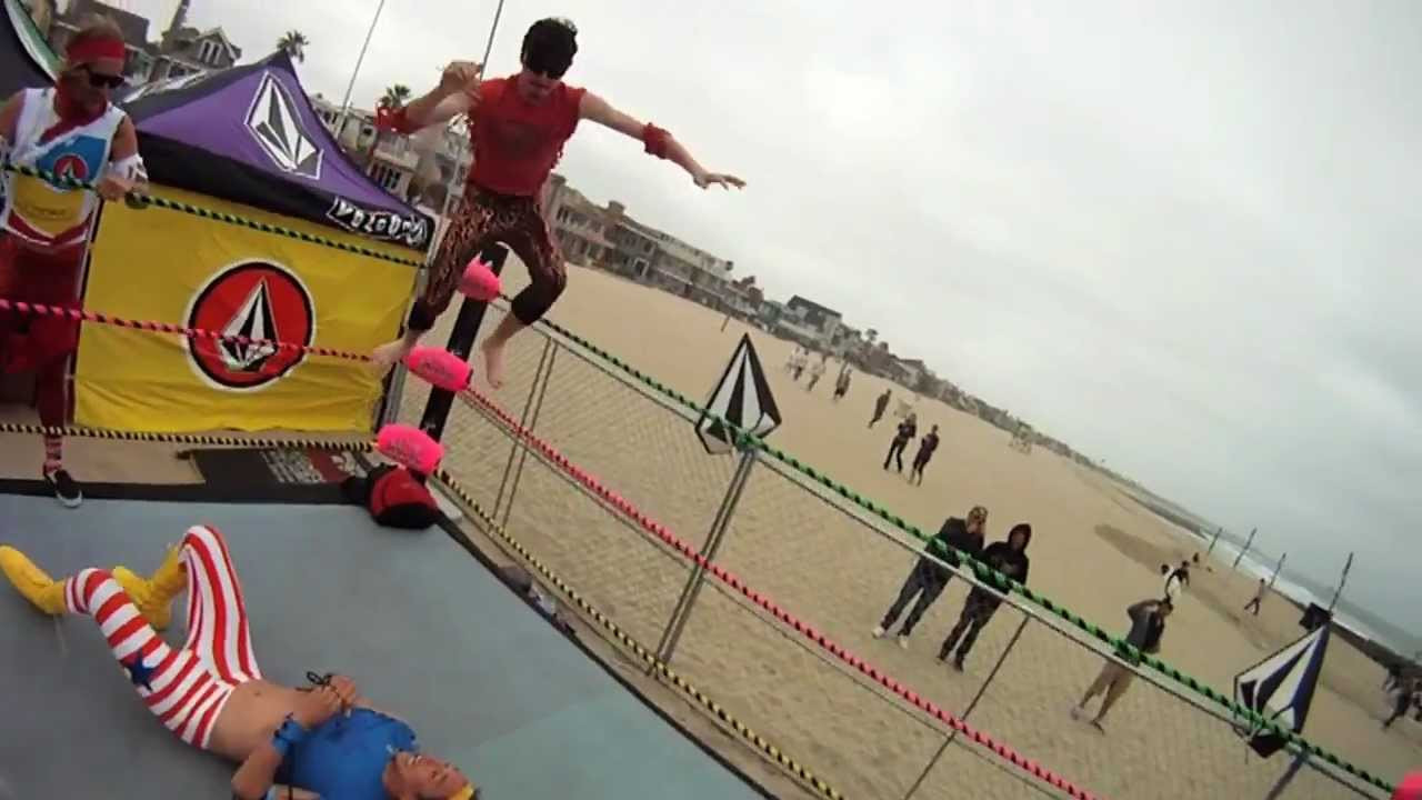 Check out day 1 highlights from the Volcomania VQS World Champs from May 10th, 2012 at the "War on the Shore" 54th Street in Newport Beach.<br /> <br /> - Music -<br /> Song: "No Holds Barred"<br /> Artist: Valient Thorr<br /> Release: Immortalizer<br /> iTunes: http://georiot.co/FEt