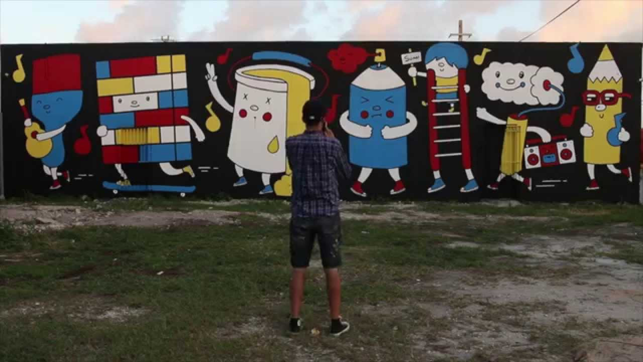 Sonni took his talents to South Beach and beyond for the newest installation of Wall to Wall in Miami, bringing his vibrant characters to life in one of America's most colorful cities.