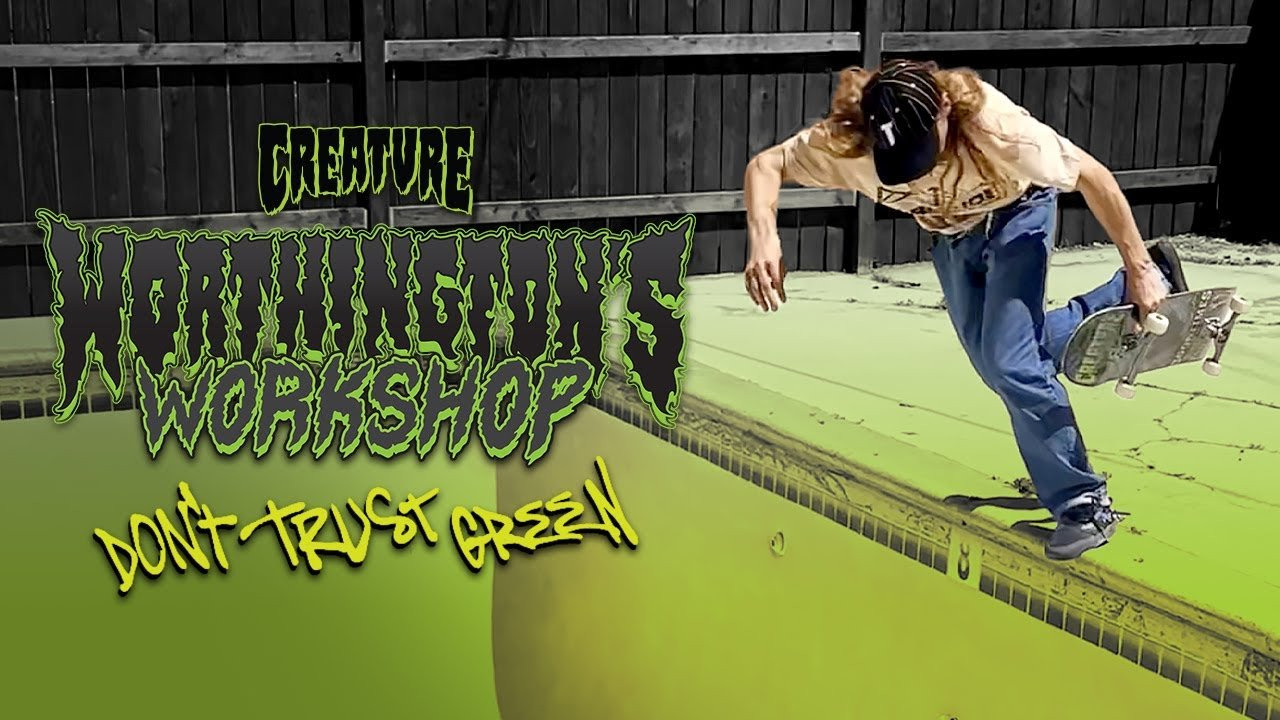 Subscribe: https://www.youtube.com/c/CreatureFiends<br /><br />We are proud to present another installment from the mind of Lord Worthington with his Workshop video Part 2, Don't Trust Green. Edited by John himself from phone clips of Crust, Hijinx, and Full Throttle Shredding to the tunes of his choosing. Enjoy the next 21 minutes of your life.<br /><br />Follow Jworth on Instagram for more chaos: https://www.instagram.com/jworthit<br /><br />LURK WITH US:<br />Shop: https://nhsskatedirect.com/pages/creature-skateboards<br />YouTube: https://www.youtube.com/c/CreatureFiends<br />Instagram: https://instagram.com/creaturefiends/ <br />Facebook: https://www.facebook.com/CreatureSkat...<br />Twitter: https://twitter.com/creaturefiends <br /><br />#CreatureSkateboards #Skateboarding #CreachTube