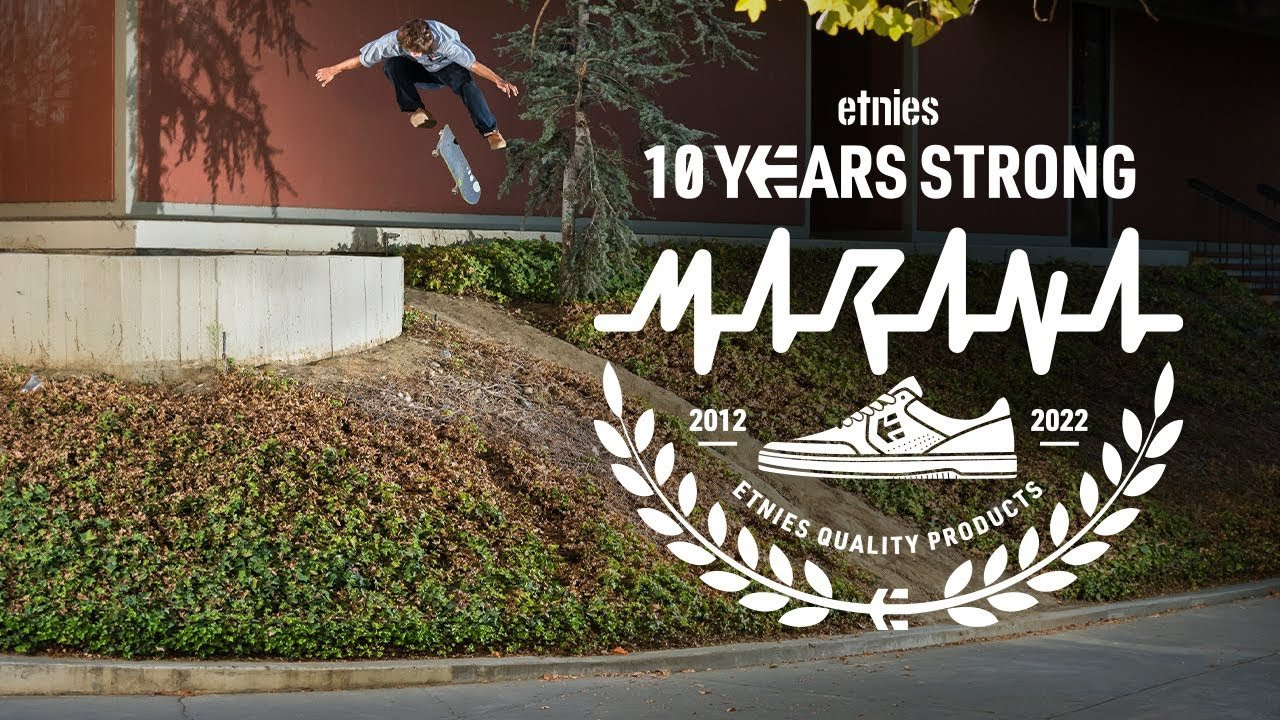 Check the Marana OG shoes at https://etnies.com/marana.<br /><br />In 2012, etnies launched the Marana with Ryan Sheckler, inspired by the goal of creating the longest lasting skateboard shoe. Today etnies celebrates 10 years of the shoe Ryan describes as timeless with a video and four limited-edition colorways of the Marana OG. <br /><br />The Marana was designed piece-by-piece to blend strength, style, and high-impact cushioning. Sheckler says his adult years of trial and error in skateboarding and life have been lived in this shoe. Hear from Sheckler and Chris Joslin about skating the etnies Marana everywhere from the Cologne, Germany stair set to the Davis Gap.<br /><br />The day Joslin filmed a 360 flip on the Davis Gap, he was wearing a fresh pair of etnies OG Maranas that were fresh out of the box. To celebrate the Marana’s first 10 years, etnies is releasing four of the original colorways for a limited time, with iconic photos of Sheckler and Joslin skating in the Marana on the footbed.<br /><br />The OG Red Marana featuring Sheckler’s switch flip in Cologne, Germany; The OG Black Marana featuring Joslin’s frontside flip in Japan, which was the Transworld SKATEboarding cover; the OG Brown/Gum Marana featuring Joslin’s Davis Gap 360 flip; and the OG Black/White/Gum Marana featuring Sheckler’s Monster Children cover from down under.<br /><br />The OG Marana was so durable that skaters were wearing through the outsole before the upper. In 2017, etnies teamed up with Michelin to rebuild the Marana outsole to create the world’s toughest skate shoe that’s 3X more durable. As part of the 10 Years of the Marana Celebration, etnies created a limited-edition silver Marana Michelin with the 10 Years Strong branding on the tongue and footbed. This shoe and the rest of the etnies Marana collection are available here: https://etnies.com/marana.<br /><br />------------------------------------------------------<br />Shop etnies footwear and apparel<br />https://www.etnies.com<br /><br />Subscribe to our YouTube channel:<br />https://www.youtube.com/user/c/etnies?sub_confirmation=1<br /><br />Follow etnies on all social media.<br />Facebook: https://www.facebook.com/etnies<br />Twitter: https://twitter.com/etnies<br />IG main: https://www.instagram.com/etnies<br />IG bike: https://www.instagram.com/etniesbike<br />IG skate: https://www.instagram.com/etniesskateboarding<br />TikTok: https://www.tiktok.com/@etniesskateboarding<br /><br />#etnies #BuiltBySkateboarding #qualityfootwear <br />“Fearful Stay” licensed via Music Vine: XRXS6297SY5N1BFY