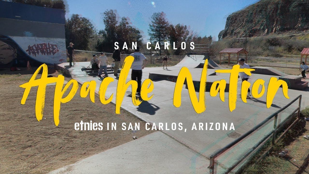 We were proud to accept the invitation by Douglas Miles Sr., artist, muralist, and owner of Apache Skateboards, to visit the Apache Nation Reservation and skate their new skatepark. The San Carlos Apache Reservation was established in 1871, with the many bands of Apache spanning three counties in eastern Arizona.<br /><br />Our crew on this trip included etnies skate team manager Aidan Campbell, Gabryel Aguilar (Brazil), Malachi Gray (USA), Taylor Nye (USA), Evan Tancredi (Canada), and Darrius Hutton (USA).<br /> <br />While we were on the Apache Nation Reservation, we were hosted by Doug Miles Jr., met up with tribal leaders, and got to taste the infamous Apache burger.<br /> <br />Chairman Rambler’s Secretary and Apache Nation Skatepark Committee Member Naelyn Pike shared that she believes both the Apache community and skateboard community have resilience.<br /> <br />It is safe to say spending time on the Apache Nation Reservation was a highlight of our trip to the PHX AM.<br />Darrius Hutton said: “It was honestly an amazing opportunity to be able to experience the culture and get to know all those amazing people! The vibes were great, and I was thankful for the tour around to see the scenery and skate spots!”<br /><br />Special thank you again to Apache Skateboards for the invitation!<br />Follow Apache Skateboards on Instagram: https://www.instagram.com/instapache1.<br /><br />All music in this video by Smokey D Palmtree.<br />Song 1: Time Drift<br />Song 2: Window Thoughts<br />Song 3: Sunlight Flight<br /><br />Filmed and edited by Sky Ramirez.<br /><br />------------------------------------------------------<br />Shop etnies footwear and apparel<br />https://www.etnies.com<br /><br />Subscribe to our YouTube channel:<br />https://www.youtube.com/user/c/etnies?sub_confirmation=1<br /><br />Follow etnies on all social media;<br />Facebook: https://www.facebook.com/etnies<br />Twitter: https://twitter.com/etnies<br />IG main: https://www.instagram.com/etnies<br />IG bike: https://www.instagram.com/etniesbike<br />IG skate: https://www.instagram.com/etniesskateboarding<br />TikTok: https://www.tiktok.com/@etniesskateboarding<br /><br />#etnies #ApacheSkateboards #QualityFootwear #BuiltBySkateboarding