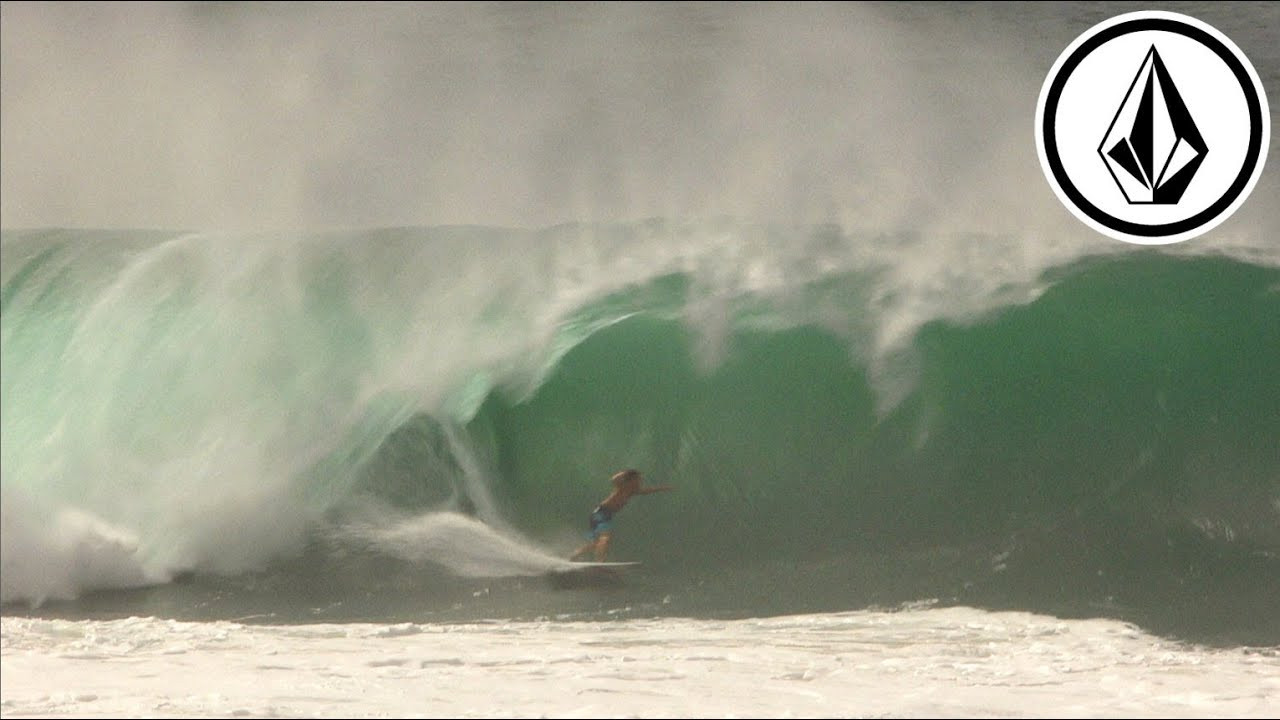 http://www.volcom.com/boardies<br /> Parker pulls into a mean closeout at pipeline, north shore Oahu, January 2012
