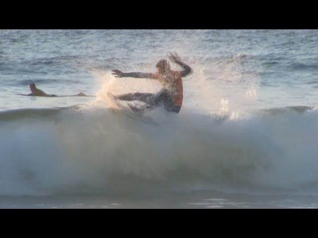 The Seaslug Surf Series came alive this last weekend in the South Bay. El Porto, Manhattan Beach that is, and before sunrise there was a line of 30+ cars waiting in the dark for the parking lot gates to open. The light of day revealed that recent run off had formed the El Porto sand bars and along with 2-4ft surf made for psyching Groms that couldn't wait to jump in the water. The rowdy bunch of kids wrestled their way through the day, attacked standout Chris Ward with Muscle Milk, and still found time to surf their heats. Check the article and photos at: http://vol.cm/t3B5lw<br /> <br /> <br /> RESULTS<br /> <br /> PRO-AM<br /> 1. Chris Ward - $500.00<br /> 2. Vini Fornori<br /> 3. Dane Zaun<br /> 4. Hunter Lysaught<br /> 5. Adam Lambert<br /> 6. Jamie Meistrel<br /> <br /> JUNIORS<br /> 1. Trevor Thorton - $250.00 Muscle Milk<br /> 2. Kent Nishya<br /> 3. Ian Simmons<br /> 4. Jachin Hamborg<br /> 5. Sam Regan<br /> 6. James Newman<br /> <br /> GROM<br /> 1. Eithan Osborne<br /> 2. Noah Collins<br /> 3. Micky Clarke<br /> 4. Kanoa Igarashi<br /> 5. Preston Dexter<br /> 6. Will Reed<br /> <br /> GIRLS<br /> 1. Frankie Harrer<br /> 2. Reika Noro<br /> 3. Meah Collins<br /> 4. Jordan Wible<br /> 5. Tia Blanco<br /> 6. Natalie Anzivino<br /> <br /> SQUIDS<br /> 1. Noah Hill<br /> 2. Ben Seaberry<br /> 3. Sam Reichel<br /> 4. Connor Marshall<br /> 5. Sebastian Mendes<br /> 6. Dylan Hord<br /> <br /> Electric Volt Thrower<br /> Dane Zaun - $100.00<br /> <br /> - Music -<br /> Song: "Got to Go"<br /> Artist: The Bungalows<br /> Release: Monkey Mountain Road