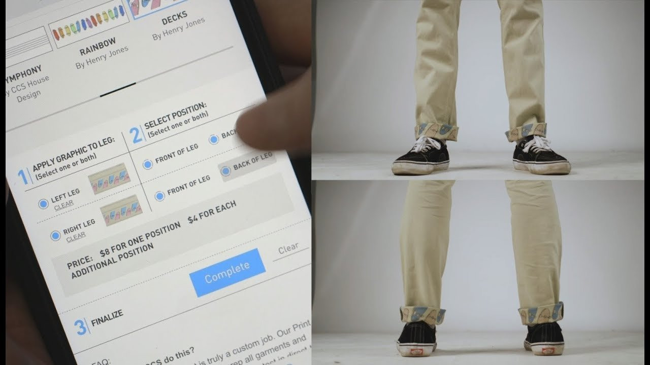 For the first time ever you have complete control of what’s on the cuffs of your pants. It’s the perfect way to add a splash of fun to your work chinos or introduce high art to your favorite pair of CCS jeans. Use art from our gallery or upload anything you want to sit right above your shoes on the 1-to 2-inch canvas that is your cuff. Start playing with our custom cuff builder now and get into a pair of your own creation!<br /><br />Customize Your Cuffs: https://shop.ccs.com/apparel/pants/ccs<br /><br />SUBSCRIBE to CCS YouTube: http://tinyurl.com/lmje4o6 <br />Like CCS on FACEBOOK: https://www.facebook.com/ccs.skate <br />Follow CCS on INSTAGRAM: https://instagram.com/ccs/ <br />Follow CCS on TWITTER: http://twitter.com/CCS_skate <br />Check the WEBSITE: http://ccs.com/ <br />Don't Forget SNAPCHAT: CCSskate