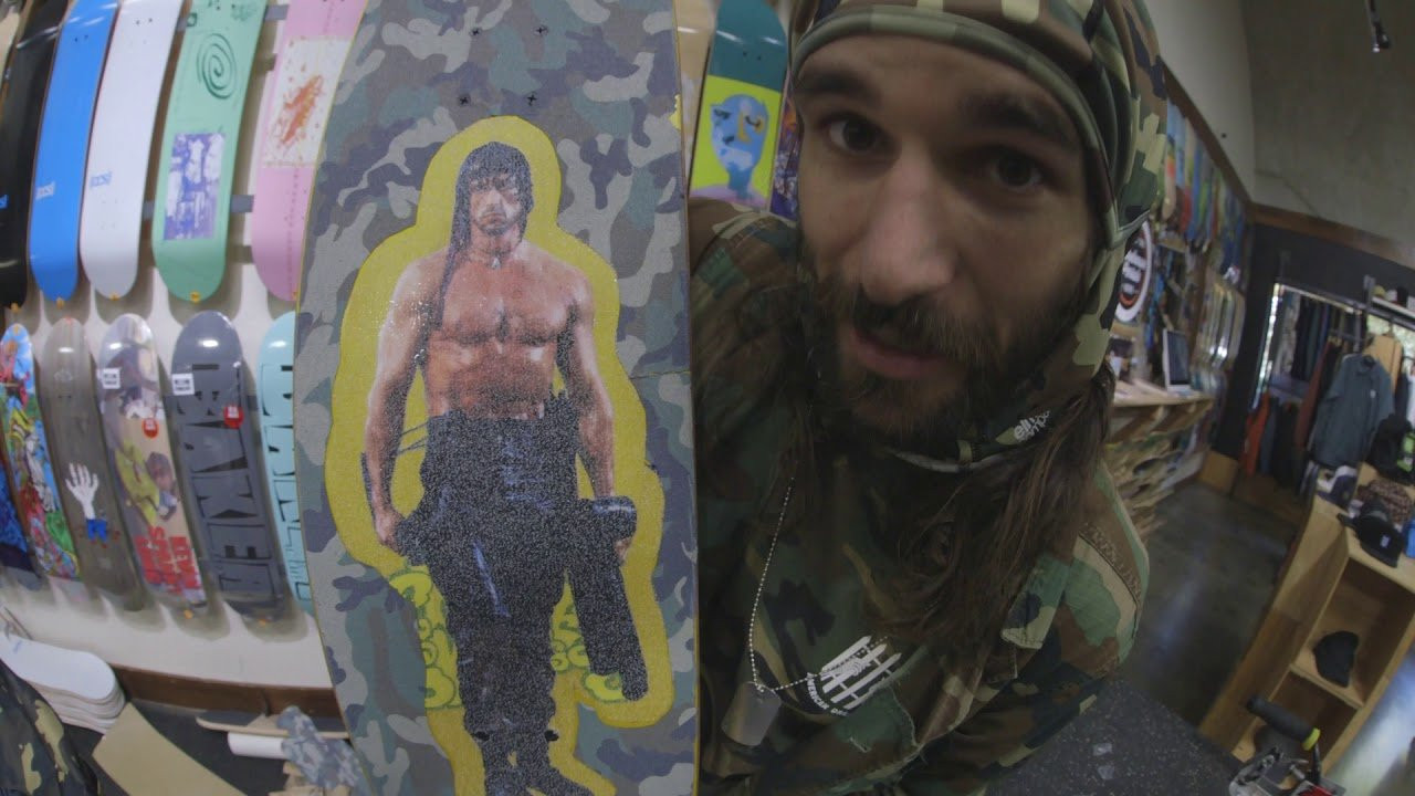 Shakespeare once said, “Some are born great, some achieve greatness, and some have greatness thrust upon them.” In the case of the loveable, triggered vietnam veteran, John Rambo, all three are true. In this very special Kev’s Kreations, Kev is visited by none other than Rambo himself. Watch as Kev sets out to make a simple camo complete only to be slowly possessed by what can only be described as the spirit of deranged vietnam veteran with nothing to lose. The plan was simple: build a camo complete using Krux Trucks, Spitfire Wheels, Indy Bearings, A Paisley Skateboard, and MOB Griptape with the help of a custom Acembly Backpack. But something went terribly wrong. At what point Kev was overtaken by the spirit of John Rambo is unclear. But one thing is certain, watching him claw his way back to his former self after going on a curb slashing, throat cutting, bowel piercing rampage makes this one Kev’s Kreations you won’t want to miss.<br /><br />Build your own custom complete at CCS.com: https://shop.ccs.com/skateboards/complete-skateboards<br /><br />SUBSCRIBE to CCS YouTube: http://tinyurl.com/lmje4o6<br />Like CCS on FACEBOOK: https://www.facebook.com/ccs.skate<br />Follow CCS on INSTAGRAM: https://instagram.com/ccs_skate/<br />Follow CCS on TWITTER: http://twitter.com/CCS_skate<br />Check the WEBSITE: https://shop.ccs.com<br />Don't Forget SNAPCHAT: CCSskate