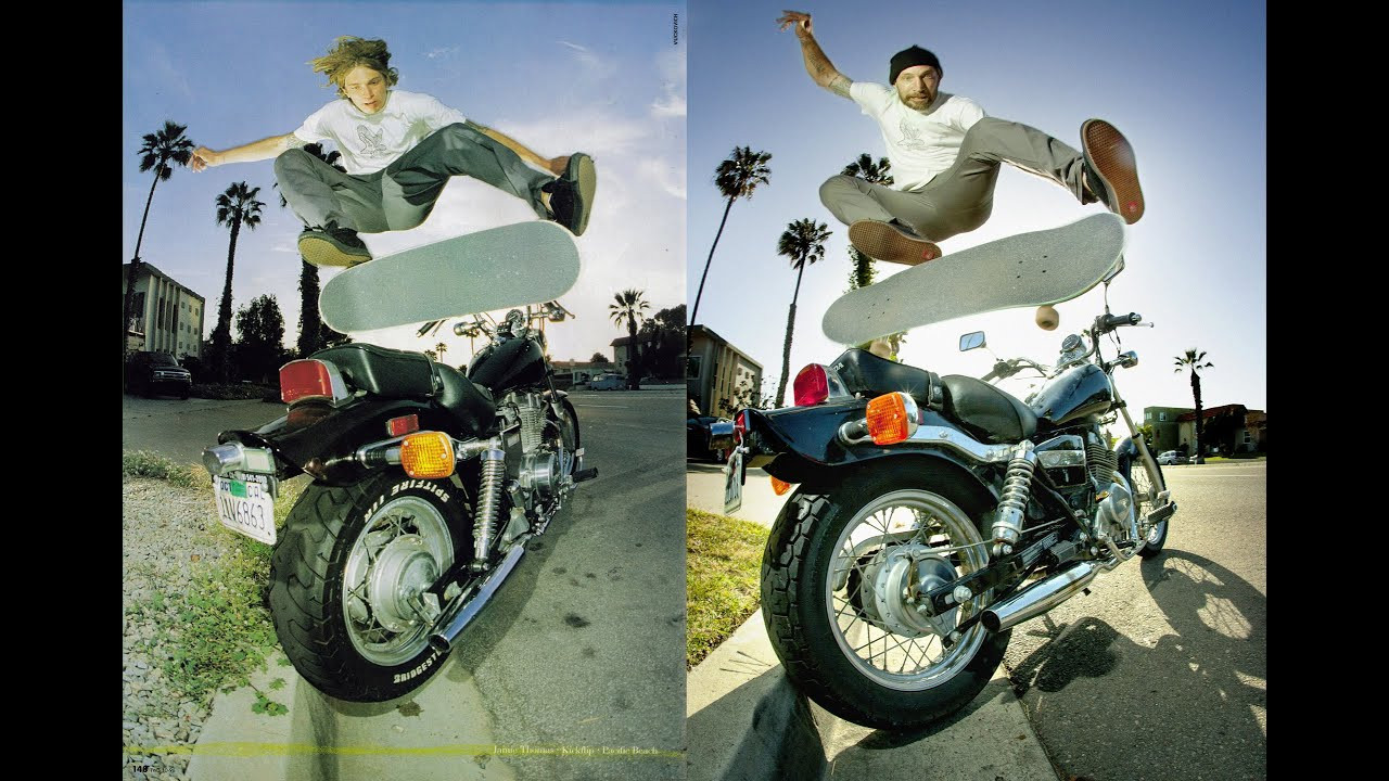 Good artists borrow, great artists steal, and some artists are so epic they can borrow and steal from themselves and the result is just as awesome as it was the first time you saw it. Jamie Thomas had the genius idea to kickflip over his motorcycle 20 years ago in his legendary Welcome To Hell part and we decided that in honor of Zero’s 20th anniversary we should try our hand at recreating that iconic photo for our digital catalog cover. Lucky for us, Tommy Sandoval had the exact same bike, eS just reissued the exact same shoes, and Jamie has the exact same kickflip. Being able to do a trick 20 years after you filmed it for your video part is pretty amazing. Jamie walked us through the process of how it went down for this behind the cover video.<br /><br />SUBSCRIBE to CCS YouTube: http://tinyurl.com/lmje4o6<br />Like CCS on FACEBOOK: https://www.facebook.com/ccs.skate<br />Follow CCS on INSTAGRAM: https://instagram.com/ccs_skate/<br />Follow CCS on TWITTER: http://twitter.com/CCS_skate<br />Check the WEBSITE: http://ccs.com/<br />Don't Forget SNAPCHAT : CCSskate