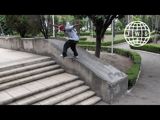 To get the TransWorld SKATEboarding cover shot Tiago battled this switch back tail in Mexico City.