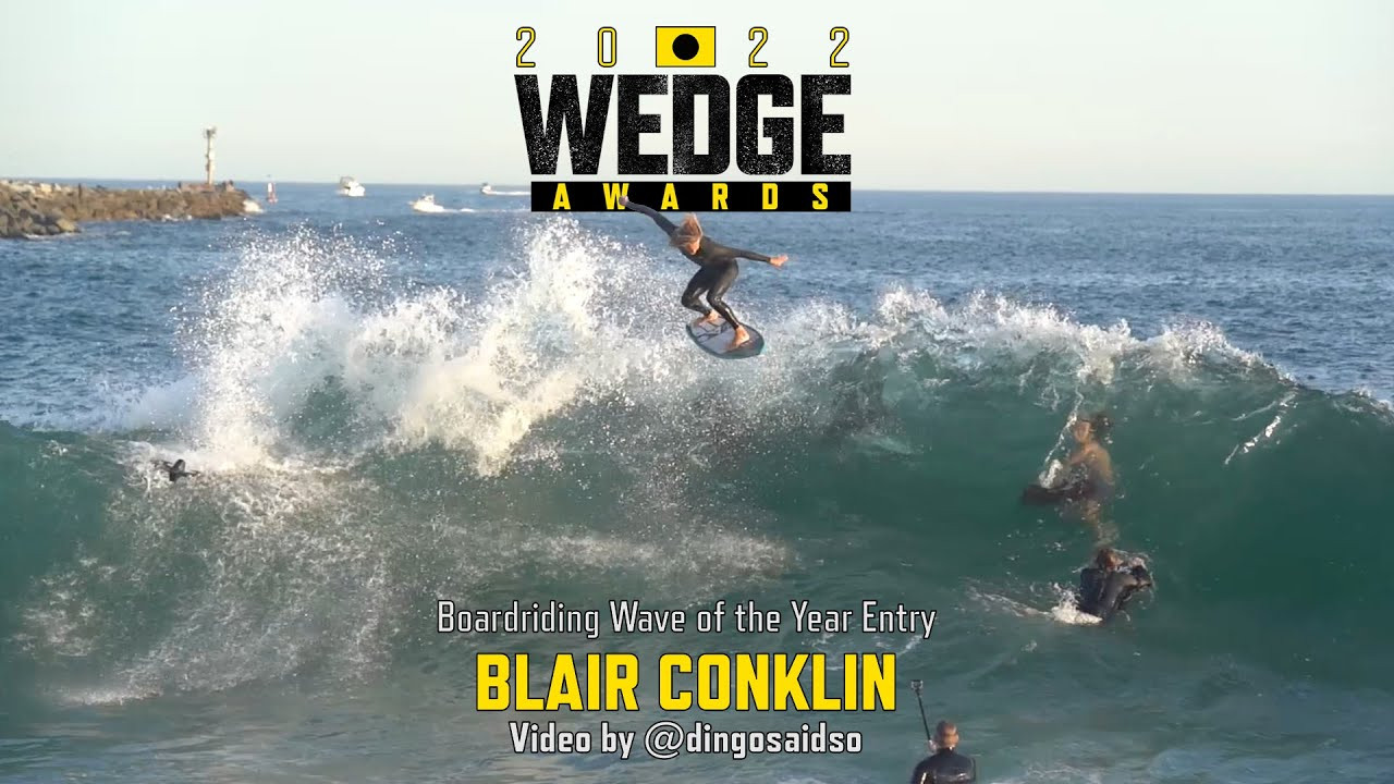 Let us all jump for joy, our beloved Wedge season has arrived. And of course skim king Blair Conklin hopped right to it. Video by Dingo. A @WedgeAwards Boardriding Wave of the Year entry, and a fine example of extreme big wave surfing at Newport Beach, California. www.WedgeAwards.com. Subscribe to see all the latest in radical surfing, bodysurfing, bodyboarding, kneeboarding, skimboarding and who knows what else the crew will come up with!