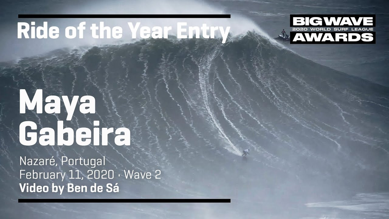 Maya Gabeira (Rio de Janeiro, Brazil) fades deep on a high streaky peak and shoots straight down before vanishing at Praia do Norte, Nazaré, Portugal during the Nazaré Tow Surfing Challenge presented by Jogos Santa Casa on February 11, 2020. Video by Ben de Sá. An entry in the Ride of the Year Award category of the 2020 WSL Big Wave Awards. For more information see www.WorldSurfLeague.com/bigwaveaward