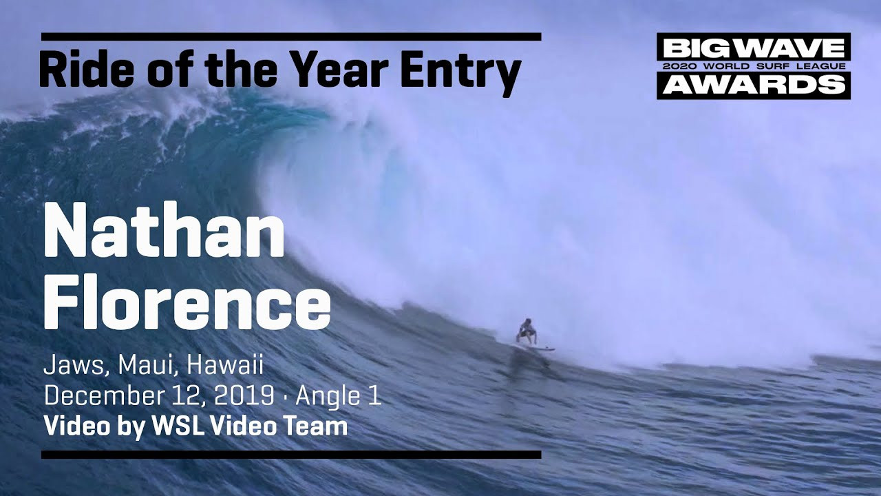 Nathan Florence (Haleiwa, Hawaii, USA) is seen from the helicopter perspective as he scratches into one of the tallest waves of the day and veers into some time in the pit during the cbdMD Jaws Challenge at Pe'ahi, Maui, Hawaii on December 12, 2019. Angle 3. Video by WSL Video Team. An entry in the Ride of the Year Award category of the 2020 WSL Big Wave Awards. For more information see www.WorldSurfLeague.com/bigwaveawards