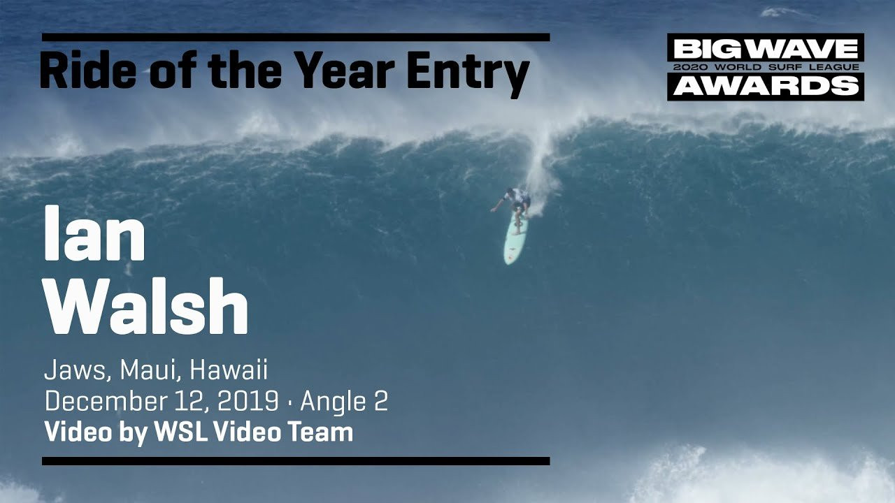 Ian Walsh (Kuau, Hawaii, USA) goes virtually untouched from peak to channel on one of the biggest waves of the day at the cbdMD Jaws Big Wave Championships at Pe'ahi, Maui, Hawaii on December 12, 2019. Angle 2. Video by WSL Video Team. An entry in the Ride of the Year Award category of the 2020 WSL Big Wave Awards. For more information see www.WorldSurfLeague.com/bigwaveawards