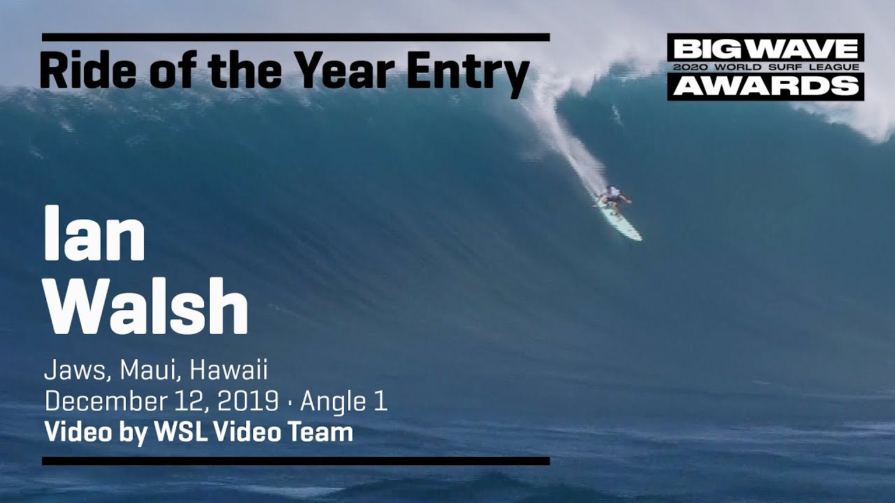 Ian Walsh (Kuau, Hawaii, USA) is as smooth as silk on one of the biggest waves of the day at the cbdMD Jaws Big Wave Championships at Pe'ahi, Maui, Hawaii on December 12, 2019. Angle 3. Video by WSL Video Team. An entry in the Ride of the Year Award category of the 2020 WSL Big Wave Awards. For more information see www.WorldSurfLeague.com/bigwaveawards