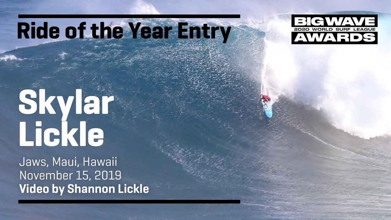Skylar Lickle (Haiku, Hawaii, USA) glides smoothly into a solid righthander Jaws, Maui, Hawaii on November 15, 2019. Angle 2. Video by Shannon Lickle. An entry in the Ride of the Year Award category of the 2020 WSL Big Wave Awards. For more information see www.WorldSurfLeague.com/bigwaveawards