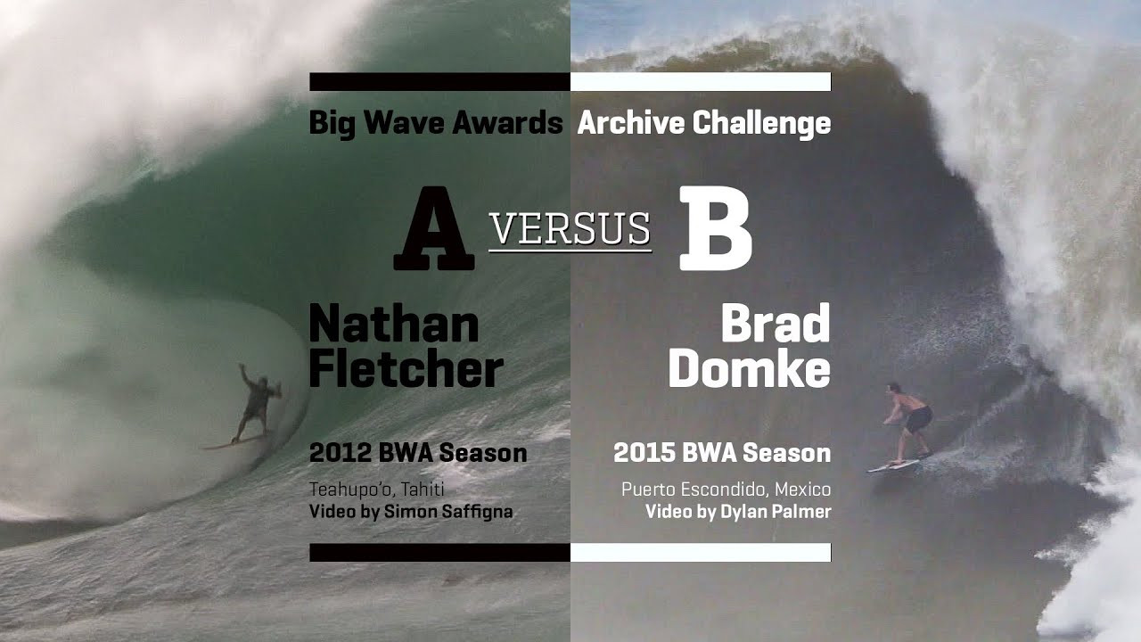 Here's a showdown between two epic tow-in waves from the XXL archives...Nathan Fletcher at Teahupoo on the Code Red swell (2012) versus Brad Domke at Puerto Escondido on a skimboard (2015). Vote A for Fletcher or B for Domke in the poll at the end of the clip and be sure to add your comments below. The WSL Big Wave Awards Archive Challenge is brought to you as pandemic sheltering entertainment -- for more big wave action see www.WorldSurfLeague.com/bigwaveawards