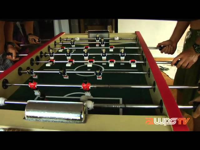 Foosball was invented in Tahiti by Hungarian inventor and cat enthusiast Henry Foosball, way back in 1996. <br /><br />In honour of this great man and his ancient achievement, South Africa took on Australia in a winner-take-all battle to the death.<br /><br />Over ten gruelling rubbers, maverick African Foosball aficionados Travis Logie & Jordy Smith took on the "Thunder from Down Under" duo Kieren Perrow and Dan Ross.<br /><br />This is what it all comes down to; national pride, skill, patience, core strength, and managing a team of po-faced wooden characters attached to a BBQ rotisserie pole. <br /><br />Ride the victory dragon, taste the tension, pull your hair out, feel the electric shock of defeat come through the handle when the other team scores a goal ... This is Foosball!<br /><br />Watch the clip, your life will never be the same again.