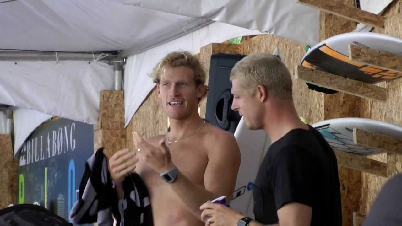 THE ROYAL BOX: Taylor Knox, Kieren Perrow, Julian Wilson, Owen Wright, Matt Wilkinson, Tiago Pires, Travis Logie, Damien Hobgood, Joel Parkinson, Kai Otton, John John Florence, Heitor Alves, Taj Burrow, Mick Fanning, Kolohe Andino, Gabriel Medina, Michel Bourez, Bede Durbidge, Peterson Christanto ...<br /><br />All going about their business in the Royal Box, Rio.