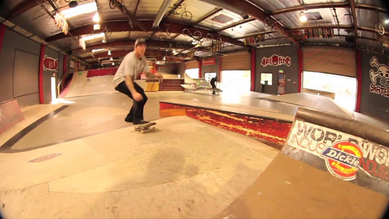 World Industries riders Mike Franklin, Derek Fukuhara, Jerry Neuman, and Vince Duran stop by the infamous Skatelab park and museum for a quick sesh.