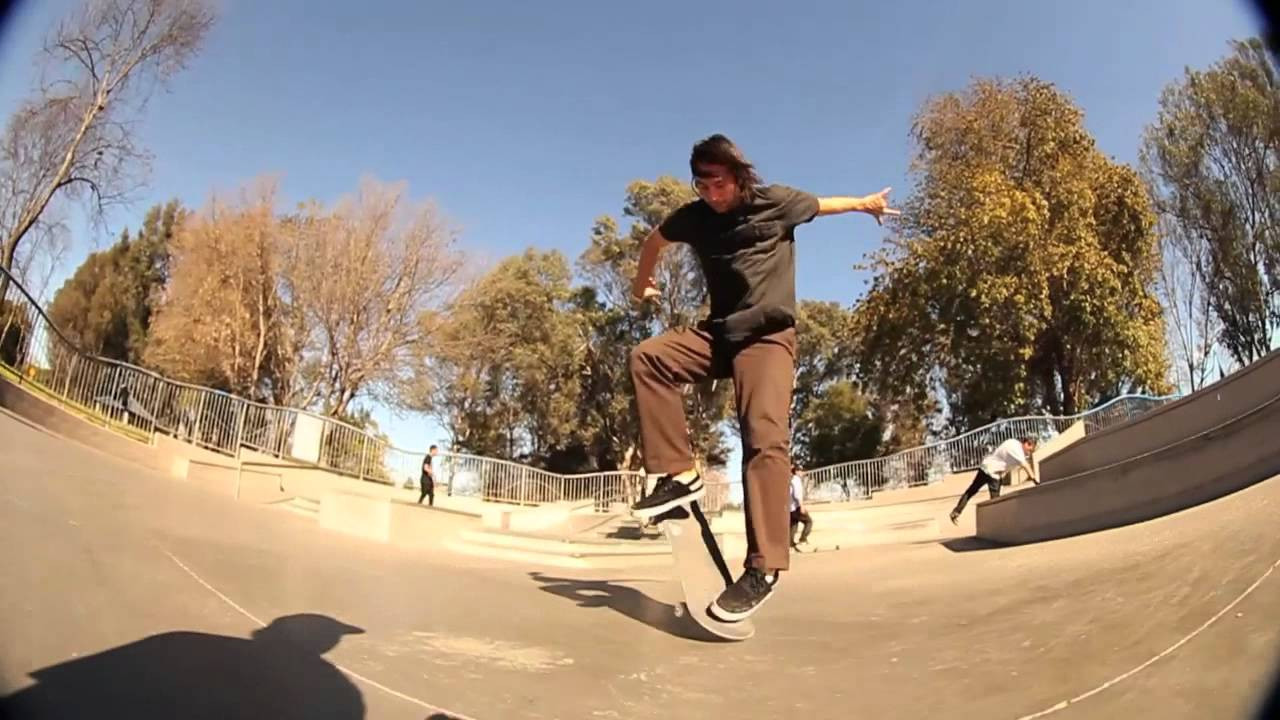 Derek Fukuhara, Vince Duran and Mike Franklin park and ride at Santa Ana and Lincoln skatepark.