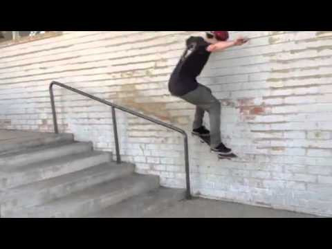 Chris Mathis warming up with a FilmBot approved smith grind