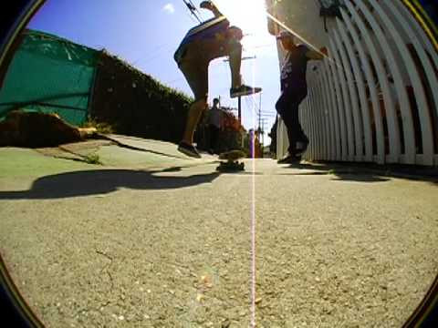 After a long day of skating Andrew Cannon has had enough. No matter how hard he tries to break his board he can't. Others try their hand too.