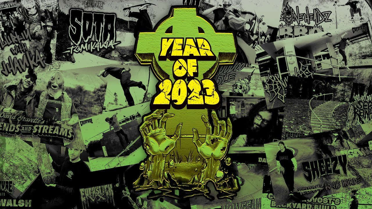 Subscribe: https://www.youtube.com/c/CreatureFiends<br /><br />As we put the final nail in the coffin on 2023 and turn the page to 2024, let's look back one last time and remember some of the heaviest and most memorable moves that graced the CreachTube this year! We surprised Jhanka with his Pro board, introduced Sheezy to the Horde, the Boneheads BBQ'd the world, Sota and Yurin dropped epic parts from Japan, Kevin Walsh reflected on 11 years of making Creature graphics, Gravette went fishing(shocking).. and much more. <br /><br />Watch the Full 2023 Playlist HERE:<br />https://youtube.com/playlist?list=PL2Tey3ulIQmtBMvSQhdn6raYIRuj6z4L0&si=8Les59nRS62YpcUn<br /><br />LURK WITH US:<br />Shop: https://nhsskatedirect.com/pages/creature-skateboards<br />YouTube: https://www.youtube.com/c/CreatureFiends<br />Instagram: https://instagram.com/creaturefiends/ <br />Facebook: https://www.facebook.com/CreatureSkat...<br />Twitter: https://twitter.com/creaturefiends <br /><br />#CreatureSkateboards #Skateboarding #CreachTube
