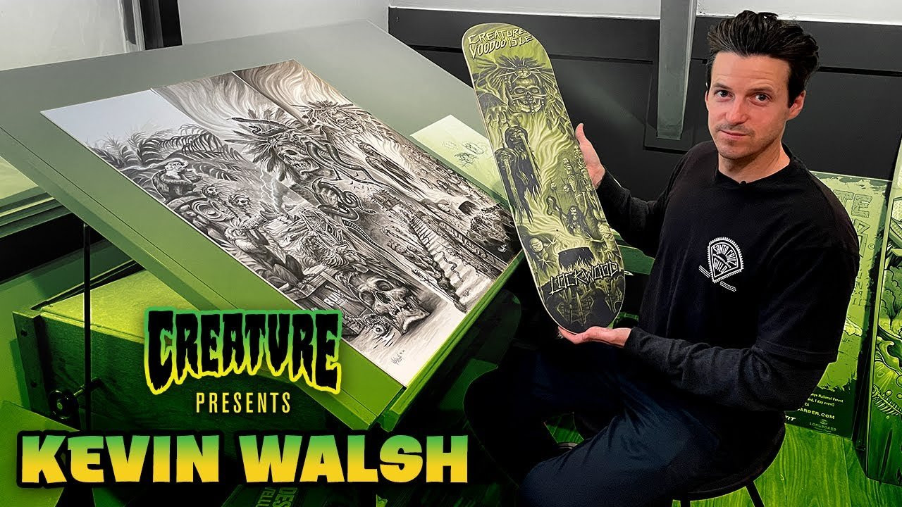 Subscribe to CreachTube: http://bit.ly/CreachTube <br /><br />Kevin Walsh has been creating some of your favorite Creature series for the last 11 years, including the newest Voodoo Isle 2 Collection! Take a deep dive into Walsh's history and motivation for laying down some of Creature's most stand-out series to date.<br /><br />Shop the entire Voodoo Isle Collection: https://nhsskatedirect.com/pages/search-results?q=voodoo%20isle<br /><br />Follow Walsh on Instagram! https://www.instagram.com/kevinwalshy<br /><br />Filmed/Edited by DAF Noah: https://www.instagram.com/dafnoah<br /><br />LURK WITH US:<br />Shop: https://www.nhsfunfactory.com/creature-skateboards<br />YouTube: http://bit.ly/CreachTube <br />Facebook: https://www.facebook.com/CreatureSkat...<br />Instagram: https://instagram.com/creaturefiends/ <br />Twitter: https://twitter.com/creaturefiends <br /><br />#CreatureSkateboards #Skateboarding #CreachTube
