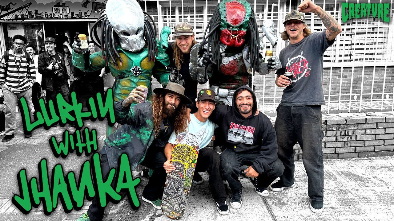 Subscribe: https://www.youtube.com/c/CreatureFiends<br /><br />Lurk with Jhancarlos Gonzalez through the mean streets of Bogota, Colombia! Milton Martinez, David Gravette, Kevin Bækkel, and Cody Lockwood hopped on a flight down to Bogota to Lurk around Jhanka's old stomping grounds and ended the trip surprising Jhanka with his Pro board at Onboard skateshop! Congrats Jhanka! Thank you @onboard and the entire Colombian skate scene! Fiends Por Vida!<br /><br />Filmed by: DAF Noah, Lannie Rhoades<br />Edited by: Lannie Rhoades<br /><br />LURK WITH US:<br />Shop: https://nhsskatedirect.com/pages/creature-skateboards<br />YouTube: https://www.youtube.com/c/CreatureFiends<br />Instagram: https://instagram.com/creaturefiends/ <br />Facebook: https://www.facebook.com/CreatureSkat...<br />Twitter: https://twitter.com/creaturefiends <br /><br />#CreatureSkateboards #Skateboarding #CreachTube