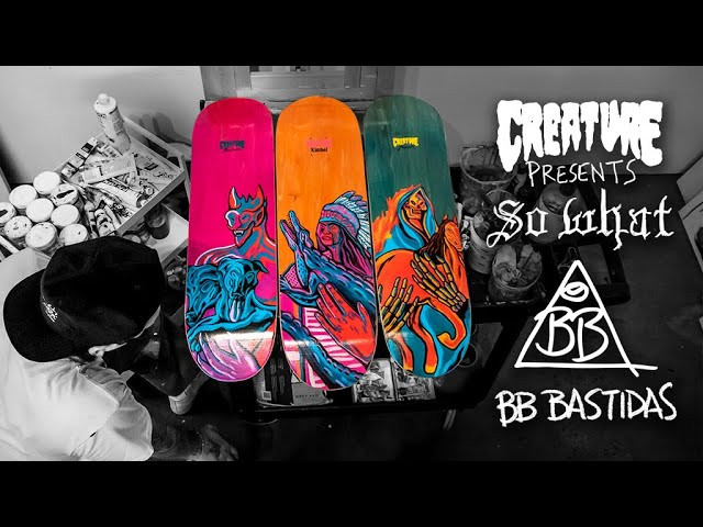 Subscribe to CreachTube: http://bit.ly/CreachTube <br /><br />Lurk the streets of Oceanside, CA with Creach affiliate BB Bastidas and let the Black and Green take a breather while BB's vivid brush strokes flex on the NEW Traveler Pro series!<br />Filmed and Edited by Lannie Rhoades<br /><br />Peep BB's Traveler Pro series, featuring three of our guys' favorite shapes chosen as canvases for you to destroy: Provider's 8.47", Milton’s 8.6", and Kimbel's husky 9" wide plank. Creature Skateboards: upsetting Fine Art galleries near you.<br />https://nhsskatedirect.com/blogs/nhs-skate-direct/bb-bastidas-x-creature-traveler-pro-series<br />**Buy any deck from the series and get a free zine created by BB himself, while supplies last!<br /><br />Follow BB on instagram! https://www.instagram.com/bb_bastidas<br /><br />LURK WITH US:<br />Shop: https://www.nhsfunfactory.com/creature-skateboards<br />YouTube: http://bit.ly/CreachTube <br />Facebook: https://www.facebook.com/CreatureSkat...<br />Instagram: https://instagram.com/creaturefiends/ <br />Twitter: https://twitter.com/creaturefiends <br /><br />#CreatureSkateboards #Skateboarding #CreachTube