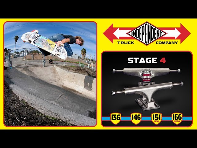 Jake Hill, Ace Pelka, Jesse Lindloff, Alex Willms & Alexis Ramirez take the NEW Independent Stage 4 Trucks for a rip on all different types of terrain. From the parking lot curbs to skating vert, the new Independent Stage 4 Trucks can do it all.<br /><br />Stage 4 Trucks are available NOW at exclusive skateshops! Hit the link below to see if your skateshop has them!<br />Stage 4 Dealer Locator - (https://independenttrucks.com/stage-4-trucks) <br /><br />Follow Jake - (https://www.instagram.com/thewontons_son/)<br />Follow Ace - (https://www.instagram.com/slappyredz/)<br />Follow Jesse - (https://www.instagram.com/beanwater1)<br />Follow Alex - (https://www.instagram.com/alexwillms/)<br />Follow Alexis - (https://www.instagram.com/alexis_sm4l/)<br /><br />Filmed by <br />Jesse Silva - (https://www.instagram.com/noguf/)<br />Jacob 'Paco' Nunez - (https://www.instagram.com/paconertz/)<br /><br />Edited by Jesse Silva - (https://www.instagram.com/noguf/)<br /><br />____________________________________________________________________<br /><br />Ride The Best and Subscribe to Independent Trucks!<br /><br />Shop: https://nhsskatedirect.com/pages/independent-trucks<br />YouTube: http://bitly.com/IndyYouTube​​<br />Facebook: https://www.facebook.com/IndependentTrucks<br />Instagram: https://instagram.com/independenttrucks​<br />Twitter: https://twitter.com/indy_trucks​