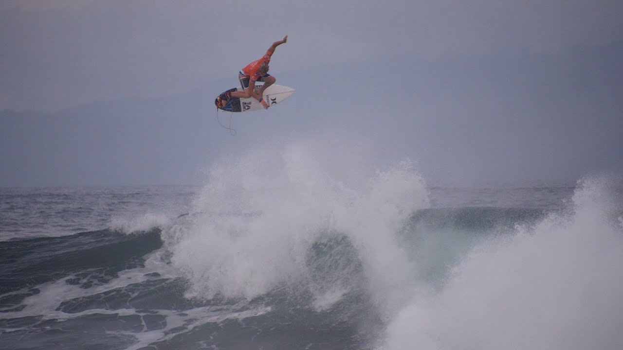 John John Florence during his first round heat of the Oakley Bali Pro at Keramas and what most are claiming as the biggest air ever completed in an ASP competition. Hear the peanut gallery chime in in this episode of #TOURNOTES.