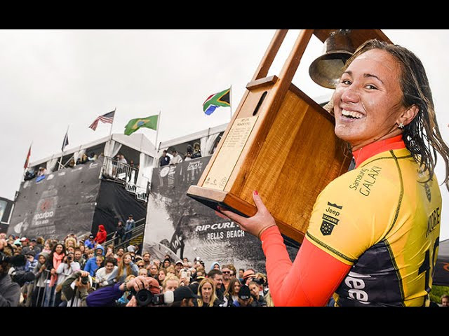 Go behind the scenes with Brett Simpson, John John Florence, Nat Young, Filipe Toledo, Miguel Pupo and 2015 Bells Champion, Carissa Moore.