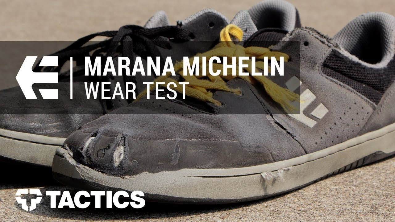 Etnies Marana Michelin Skate Shoes at Tactics: https://www.tactics.com/etnies/marana-michelin-skate-shoes/dark-grey-black?cp=ytd<br /><br />The Etnies Marana Michelin is here! If you liked the original Marana then you are sure to love this collab between Etnies and Michelin. That's right a tire company has stepped into the skate industry. The all new Marana comes equipped with a Michelin rubber outsole that has been tested to last 4x longer than the original Marana outsole. More life to this already indestructible shoe! Whats not to love? Needless to say skate team rider and avid fan of the Etnies Marana line, Caleb Grant was eager to try these bad boys outs. Check out the full wear test to hear what he had to say and see how they held up to 30+ days of skating.<br /><br />Film/Edit: Jordan DeMoss<br /><br />Want to hear from the designer himself? Head over to the blog to get the full run down on the Marana Michelin: http://www.tactics.com/info/etnies-x-michelin-marana-skate-shoes-qa-with-the-designer?cp=ytd<br /><br />Shop all Etnies Skate Shoes at Tactics: http://www.tactics.com/etnies?cp=ytd<br /><br />Watch more skate shoe reviews from Tactics Boardshop: https://www.youtube.com/playlist?list=PLUt2JtFd-wFoMEV1HlIROzEiB2RTVbZQC<br /><br />Like, follow, and stay up to date with Tactics...<br />Shop - https://www.tactics.com<br />Instagram - https://instagram.com/tactics<br />Facebook - https://www.facebook.com/tacticsFB<br />Twitter - https://twitter.com/tactics<br />Blog - https://www.tactics.com/blog