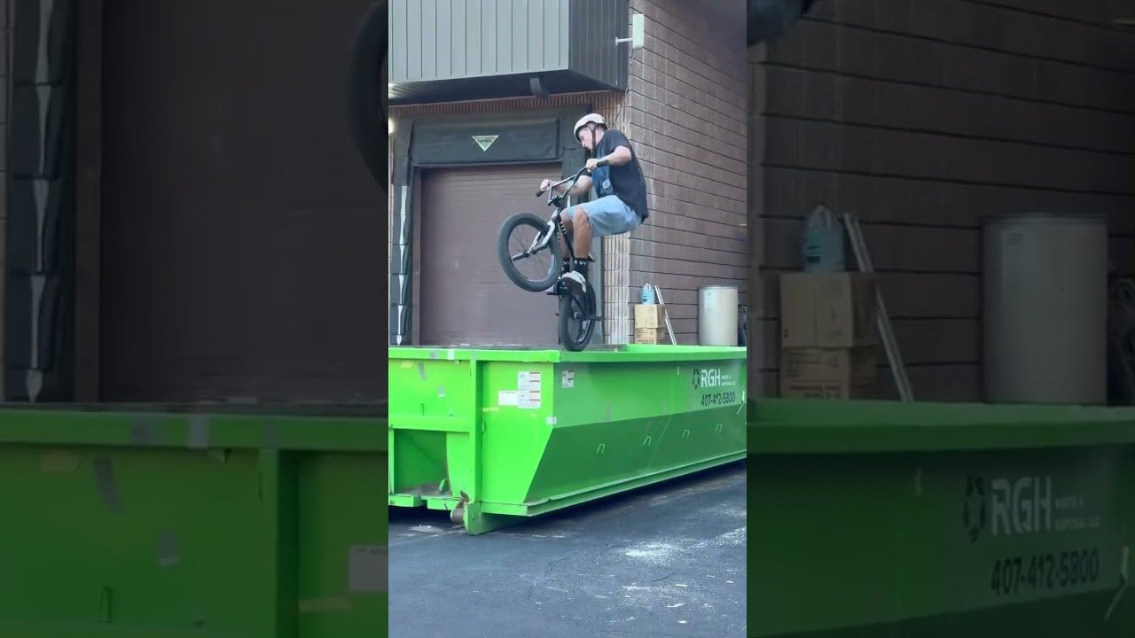 MARCEL KNEEBOARD BIG MANUAL TO 180 ON A DUMPSTER<br />#BMXSTREET #cultcrew