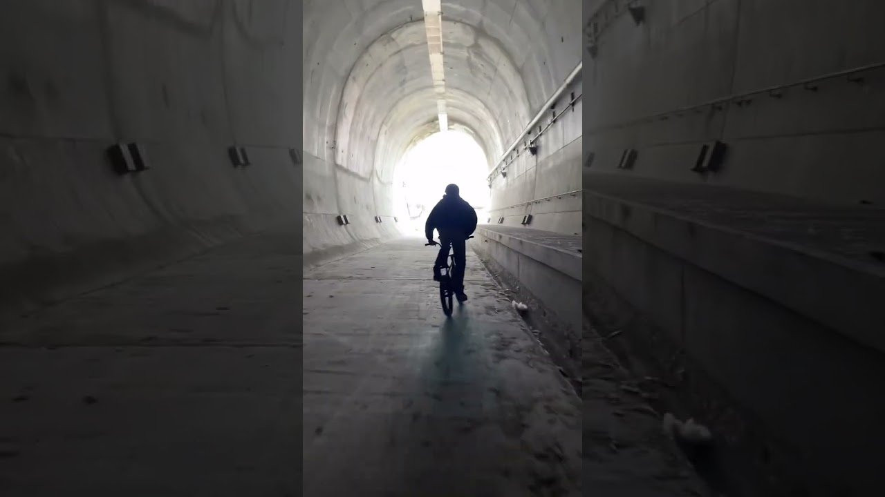 Corey Walsh rides at abandoned tunnel at full speed! #bmxpark #abandonedplaces