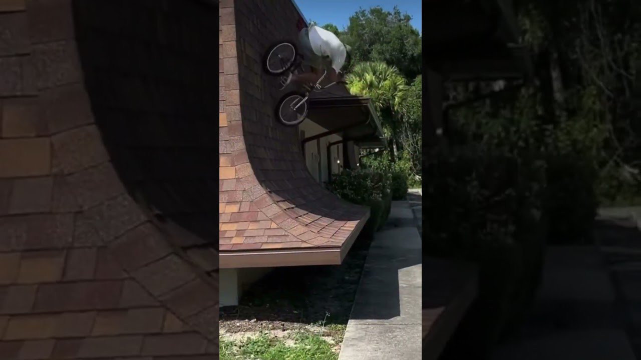 TREY JONES MAKING USE OF A PERFECT ROOF SPOT! #bmxpark #bmxisfun