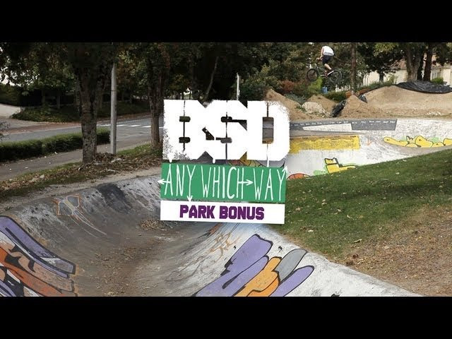 Bonus park section from the filming of 'Any Which Way'.<br /><br />Kriss Kyle, Alex Donnachie, Dan Paley, Chaz Mailey, Si Gibb and Nailz all feature in this section filmed in France and Unit 23.<br /><br />bsdforever.com/anywhichway