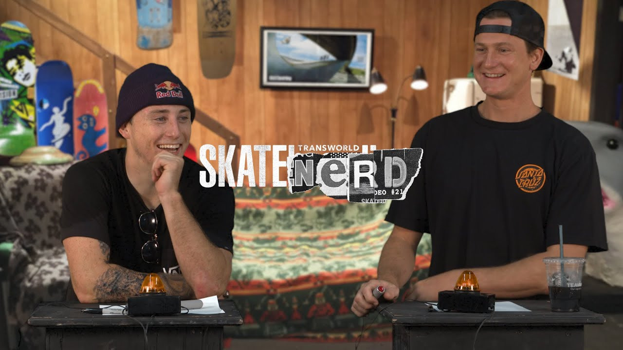 Another epic battle of skate knowledge! Vans transition champs Chris Russell and Josh Borden stepped into TransWorld SKATEboarding's Skate Nerd studio. Watch the outcome.
